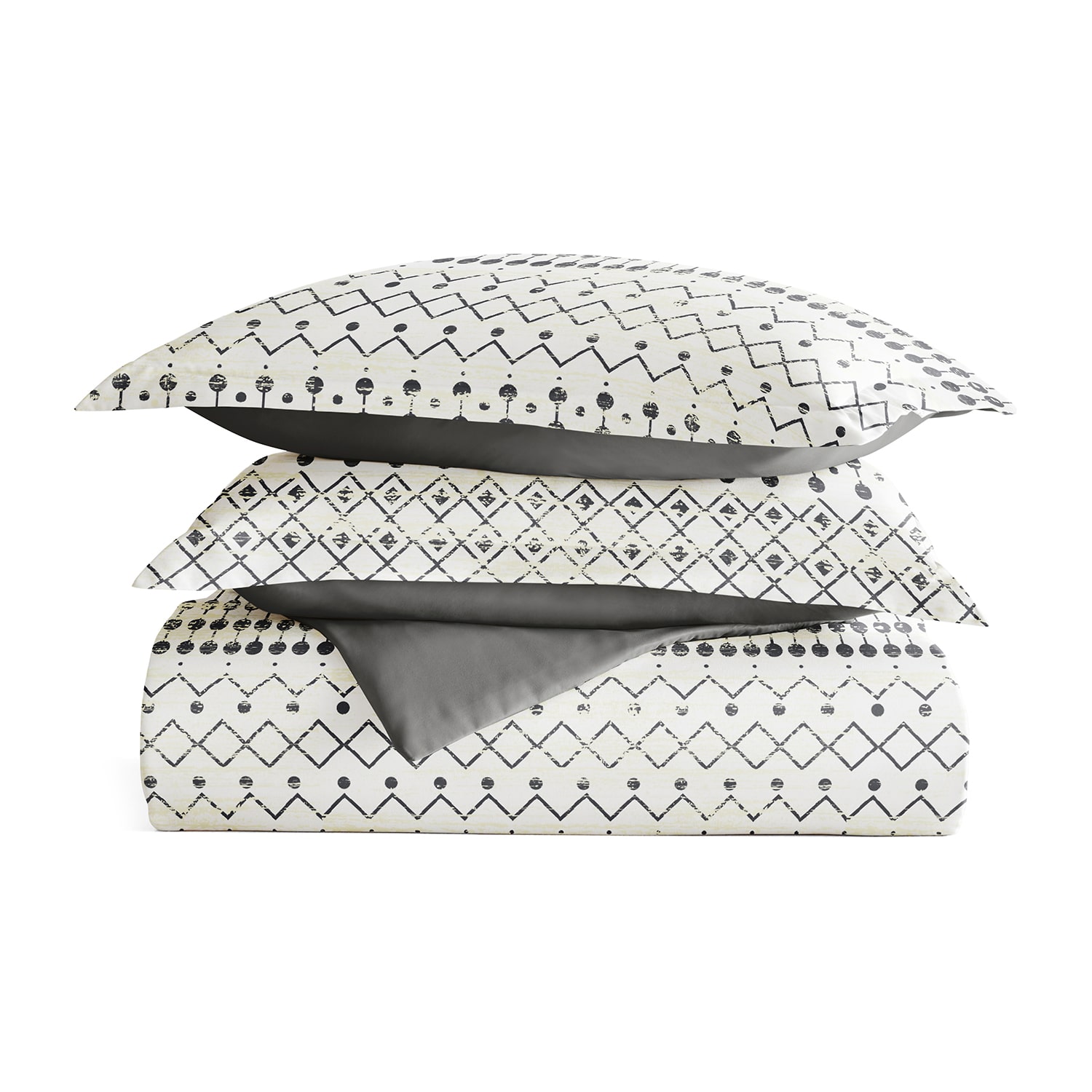 Casual Comfort Etched Gate Pattern Oversized Reversible Duvet Cover Set