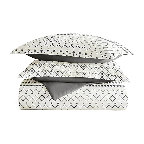Casual Comfort Etched Gate Pattern Oversized Reversible Duvet Cover Set