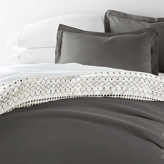 Casual Comfort Etched Gate Pattern Oversized Reversible Duvet Cover Set