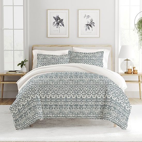 Casual Comfort Modern Rustic Pattern Oversized Reversible Duvet Cover Set