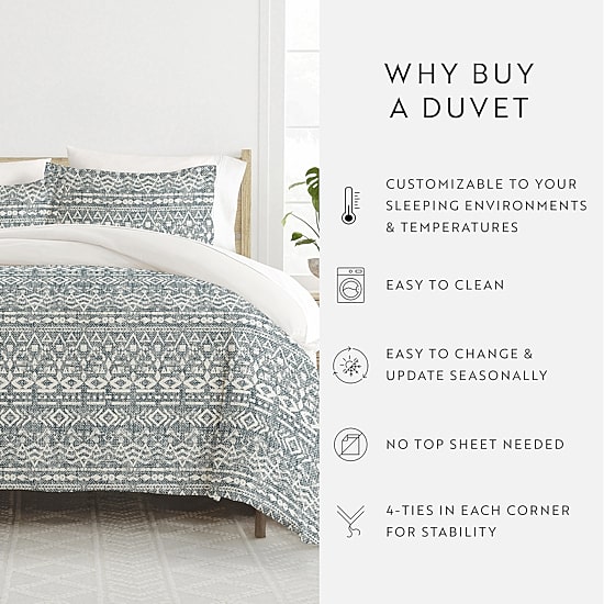 Casual Comfort Modern Rustic Pattern Oversized Reversible Duvet Cover Set