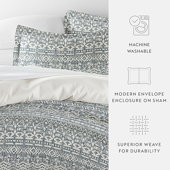 Casual Comfort Modern Rustic Pattern Oversized Reversible Duvet Cover Set