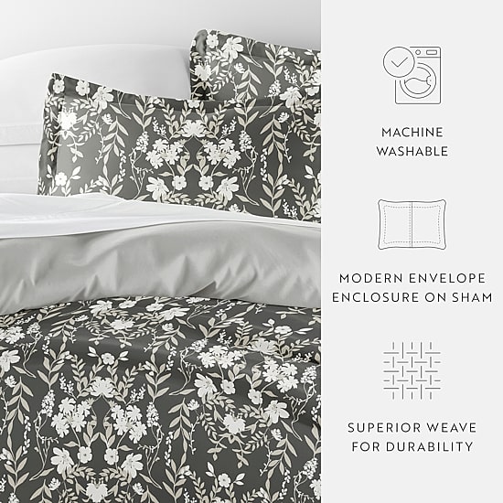 Casual Comfort Secret Garden Pattern Oversized Reversible Duvet Cover Set