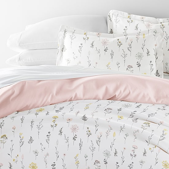 Casual Comfort Wild Flower Pattern Oversized Reversible Duvet Cover Set