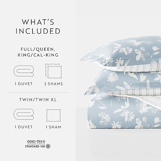 Casual Comfort Country Home Pattern Oversized Reversible Duvet Cover Set