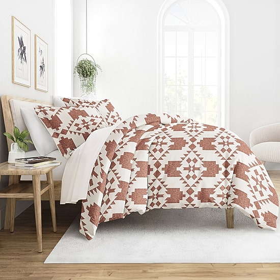 Casual Comfort Adobe Diamond Patterned Duvet Cover Set