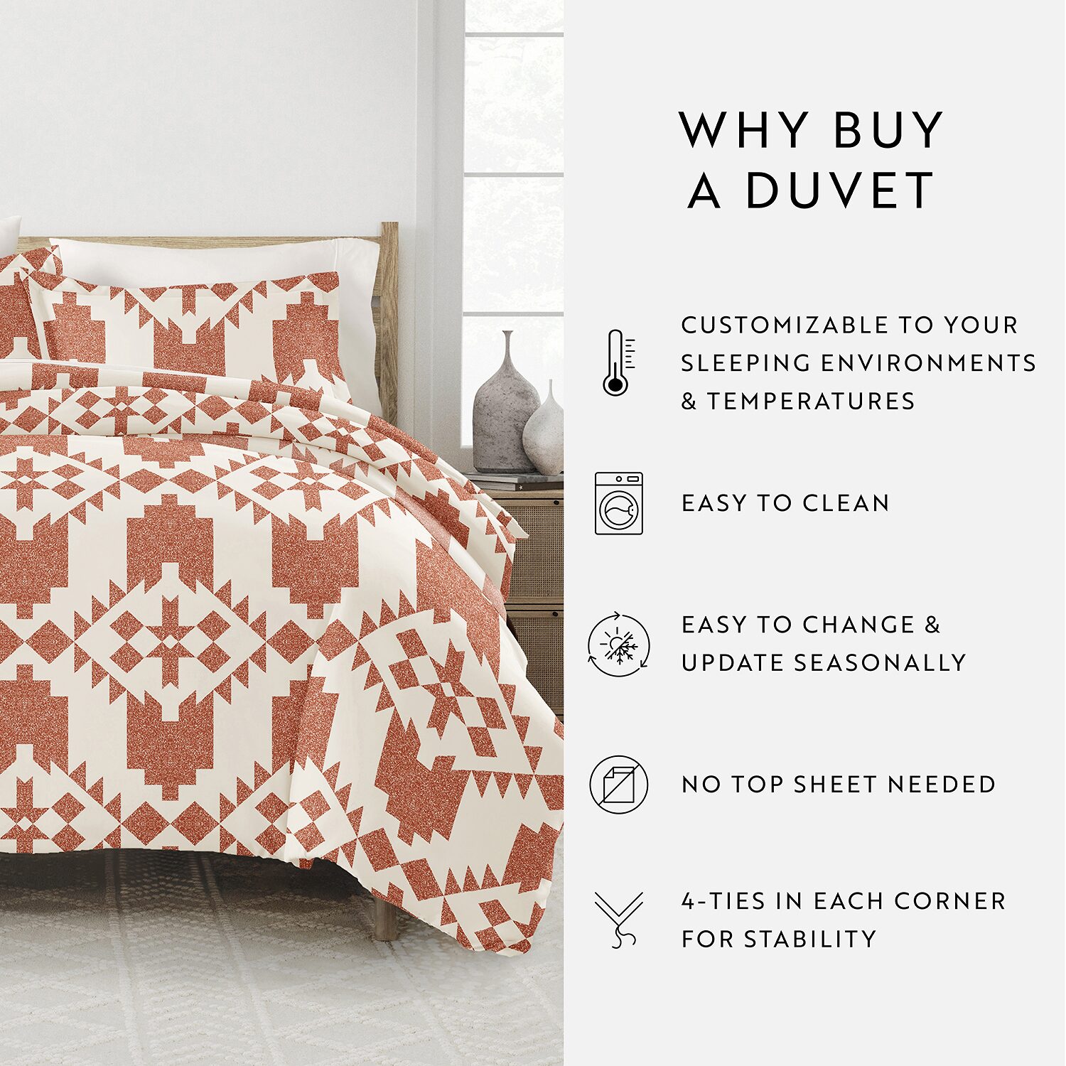 Casual Comfort Adobe Diamond Patterned Duvet Cover Set