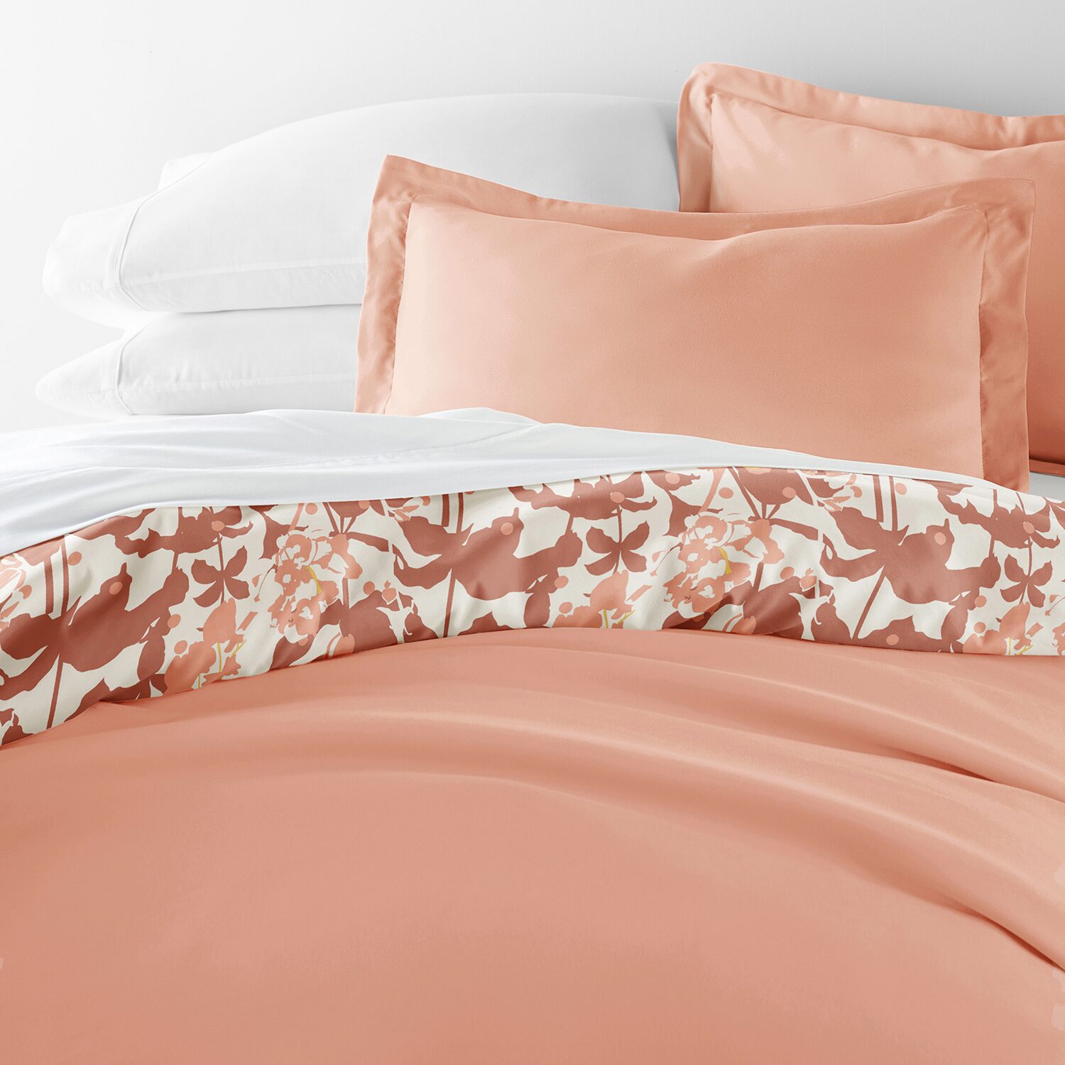 Casual Comfort Boho Flower Patterned Reversible Duvet Cover Set
