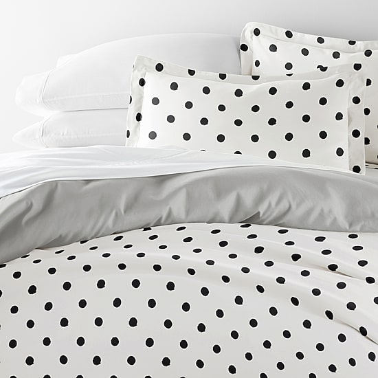Casual Comfort Painted Polkadot Patterned Reversible Duvet Cover Set