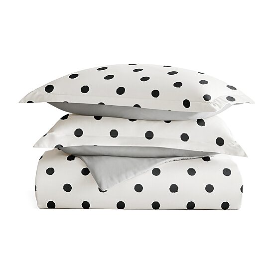 Casual Comfort Painted Polkadot Patterned Reversible Duvet Cover Set