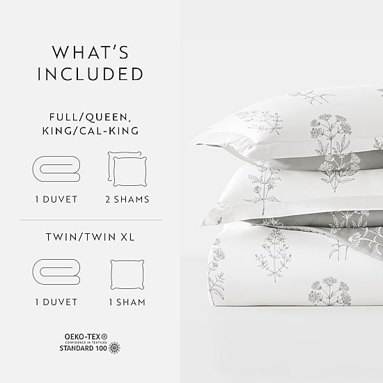 Casual Comfort Botany Floral Patterned Reversible Duvet Cover Set