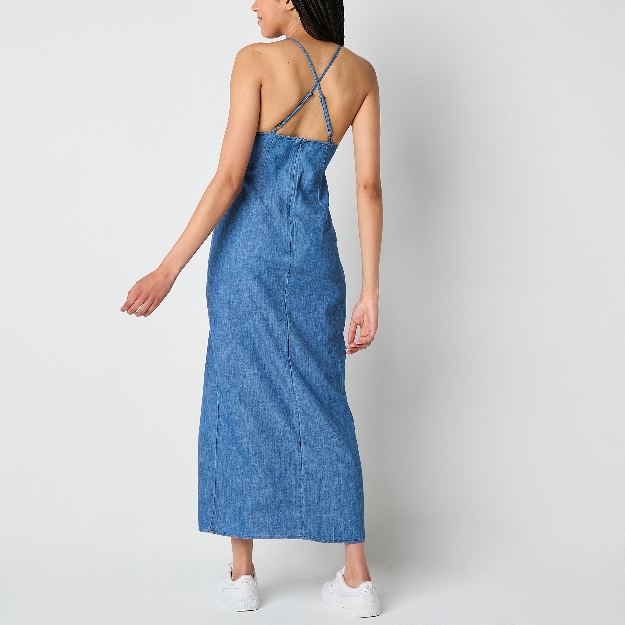 Arizona Womens Juniors Sleeveless Slip Dress