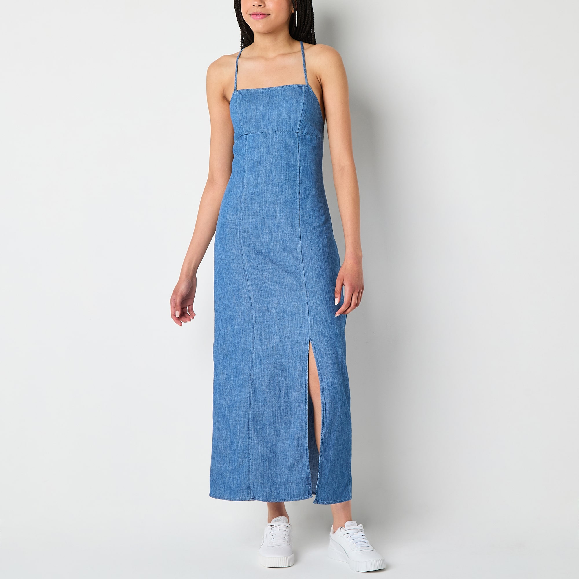 Arizona Womens Juniors Sleeveless Slip Dress