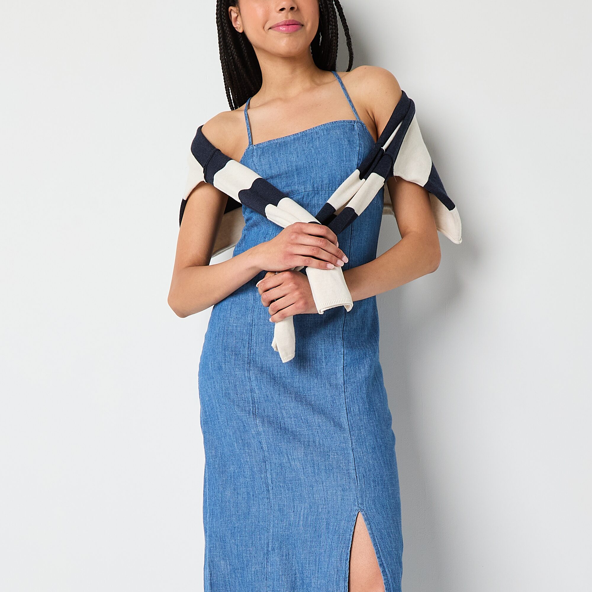 Arizona Womens Juniors Sleeveless Slip Dress