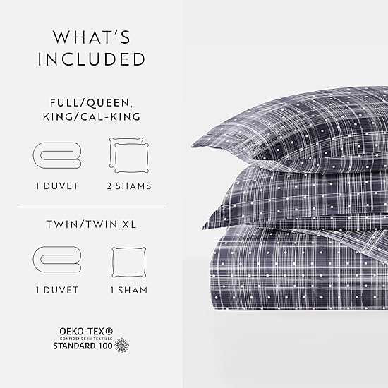 Casual Comfort Premium Ultra Soft Polka Dot Pattern Duvet Cover Set