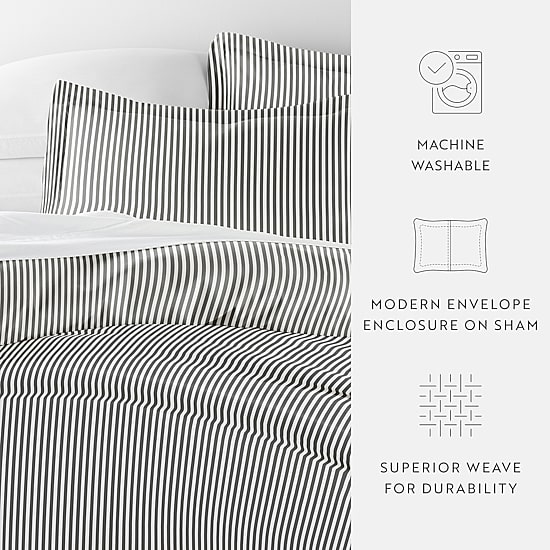 Casual Comfort Premium Ultra Soft Ribbon Pattern Duvet Cover Set