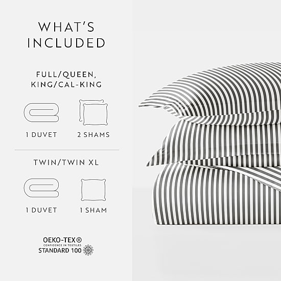 Casual Comfort Premium Ultra Soft Ribbon Pattern Duvet Cover Set