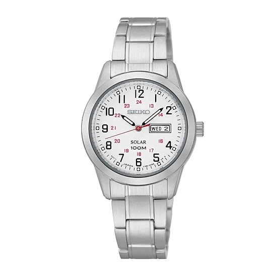 Seiko® Womens Silver-Tone Solar Dress Watch SUT167