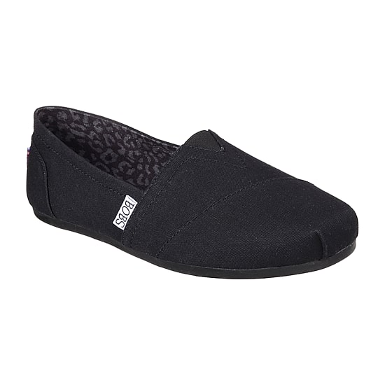 Skechers Bobs Plush Peace And Love Womens Round Closed Toe Slip-On Shoe