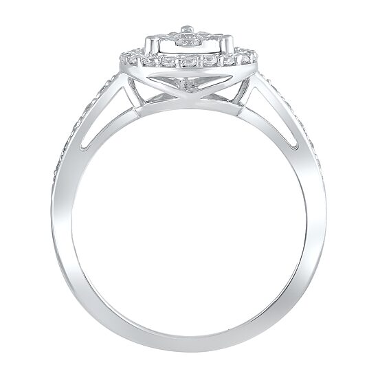 Womens 1/2 CT. T.W. Natural White Diamond 14K Two Tone Gold Cocktail Ring