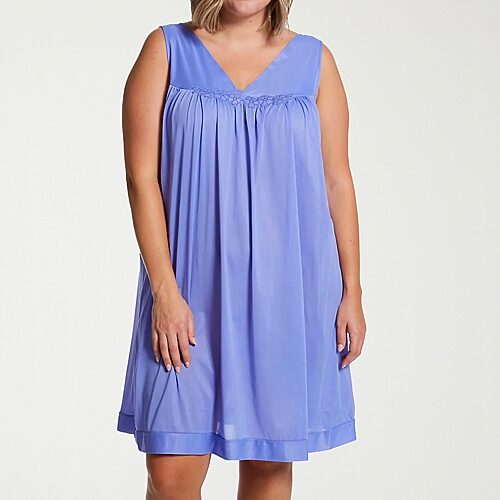 Exquisite Form Womens Plus Sleeveless V Neck Nightgown, 2x, Blue