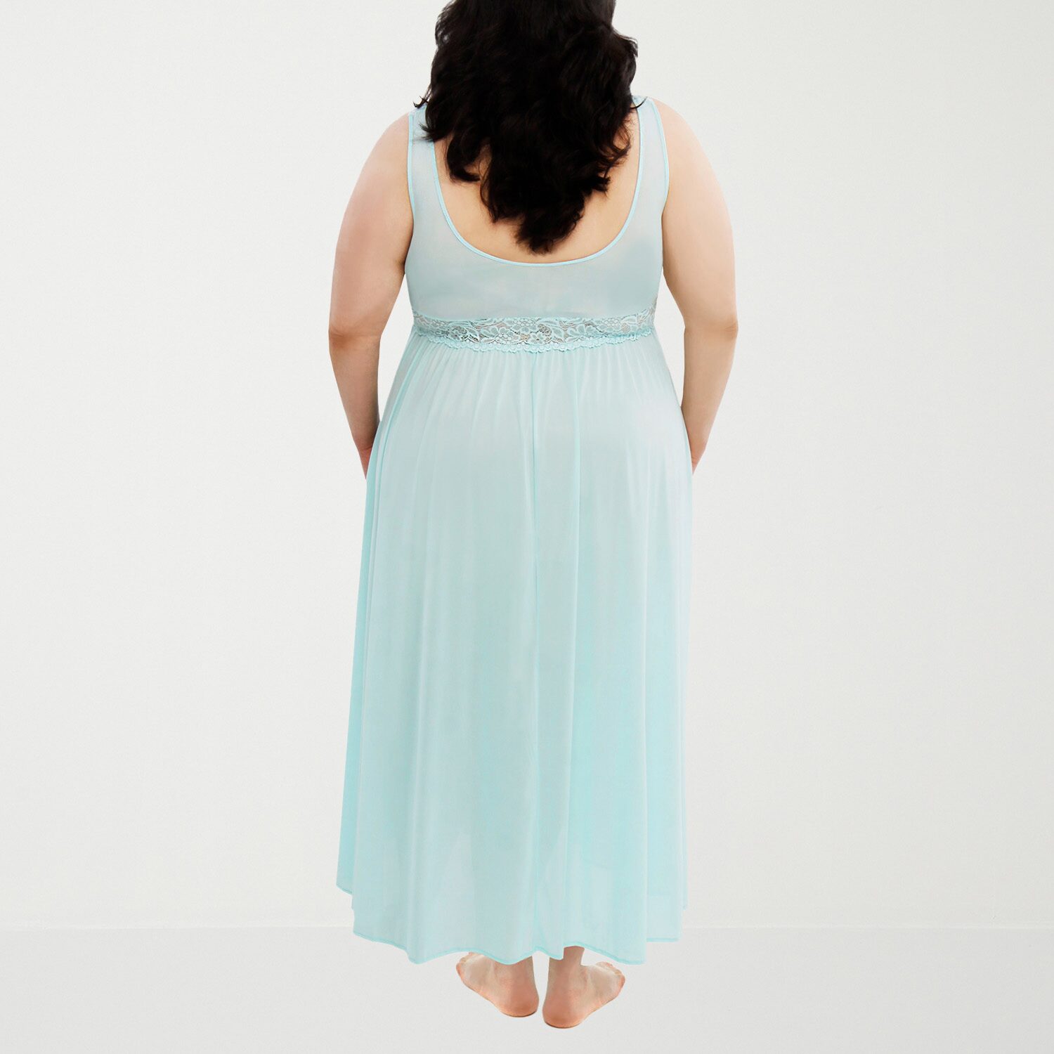 Exquisite Form Womens Plus Sleeveless V Neck Nightgown