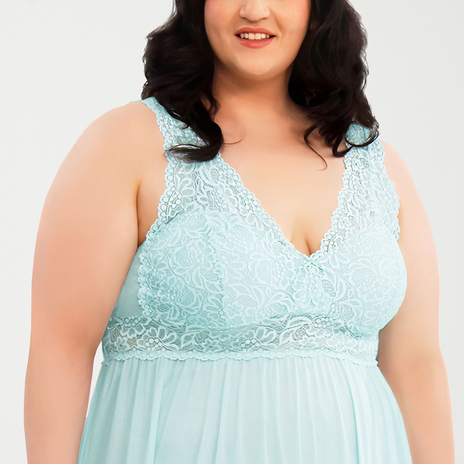 Exquisite Form Womens Plus Sleeveless V Neck Nightgown