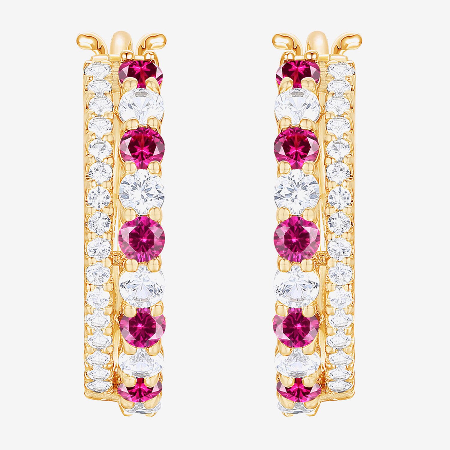 Womens Gemstone 14K Gold Over Silver 20mm Hoop Earrings
