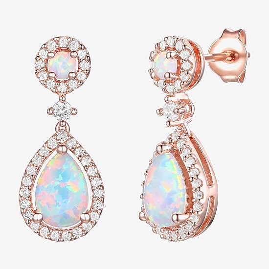 Womens Gemstone 14K Gold Over Silver Pear Drop Earrings