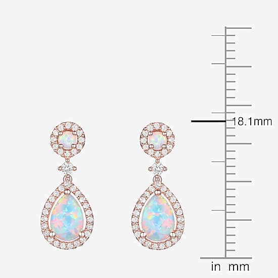 Womens Gemstone 14K Gold Over Silver Pear Drop Earrings