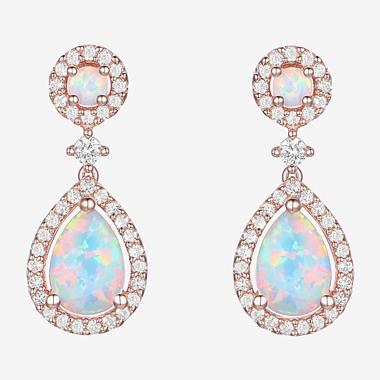 Womens Gemstone 14K Gold Over Silver Pear Drop Earrings