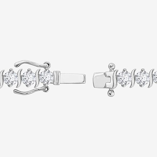 Diamonart Womens Cubic Zirconia Sterling Silver 7.25 Inch Tennis Bracelet