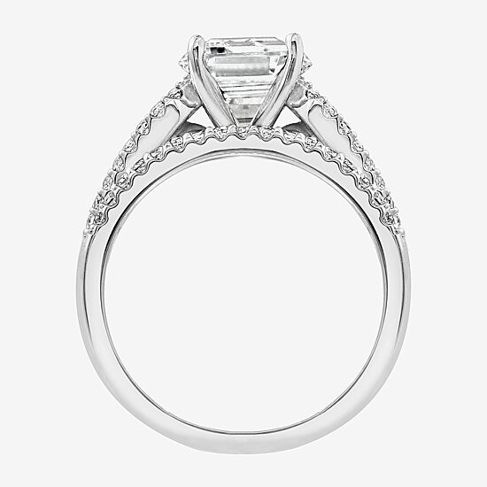 Diamonart Womens Cubic Zirconia Sterling Silver Side Stone Bridal Set