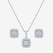 Yes, Please!, (G-H,Si2-I1) Womens 1/10 CT. T.W. Lab Grown White Diamond Sterling Silver 2-pc. Jewelry Set