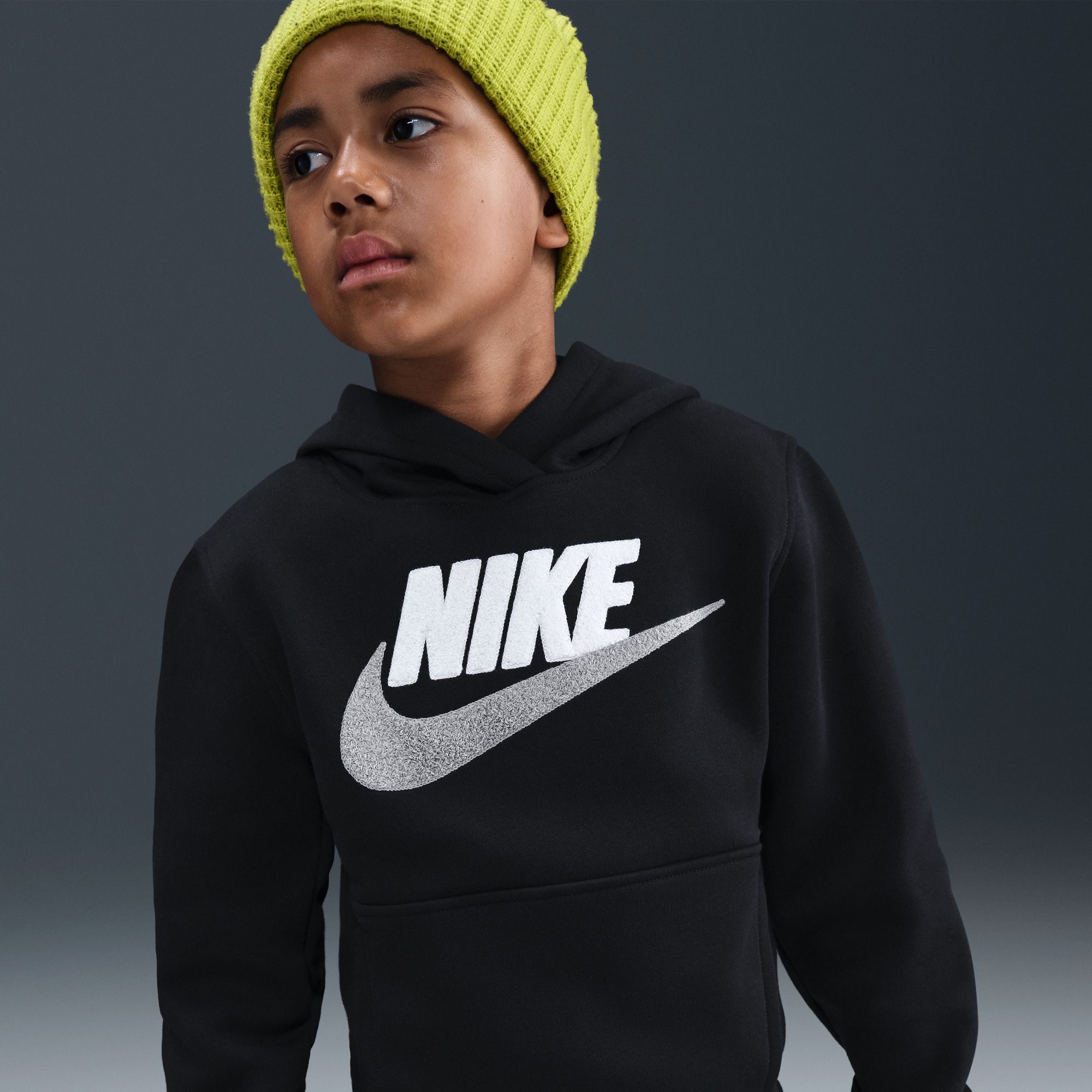 Nike Club Big Kid Unisex Long Sleeve Fleece Active Hoodie