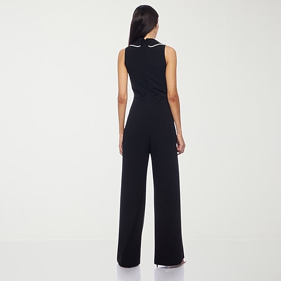 Premier Amour Womens V Neck Sleeveless Jumpsuit