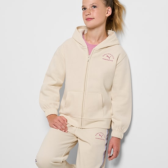 PUMA Big Kid Girls Long Sleeve Zipper Active Hoodie