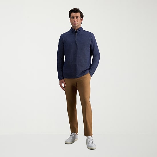 Haggar Mens Mock Neck Long Sleeve Quarter-Zip Pullover