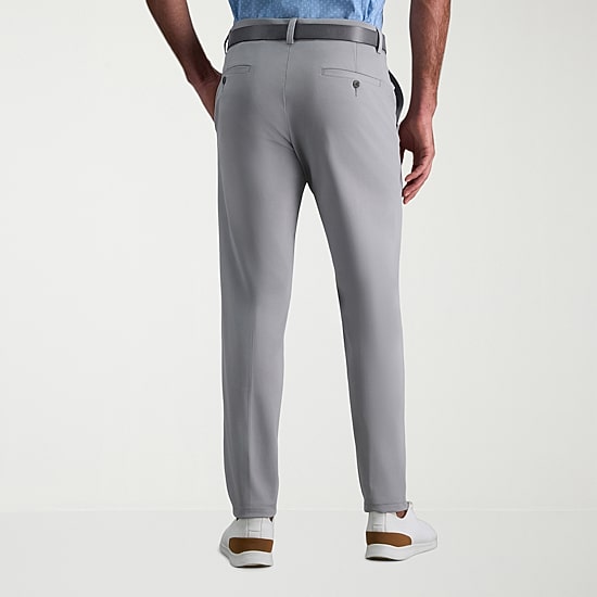Haggar Sport Travel Performance Mens Comfort Waistband Straight Fit Flat Front Pant