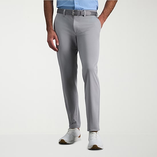 Haggar Sport Travel Performance Mens Comfort Waistband Straight Fit Flat Front Pant