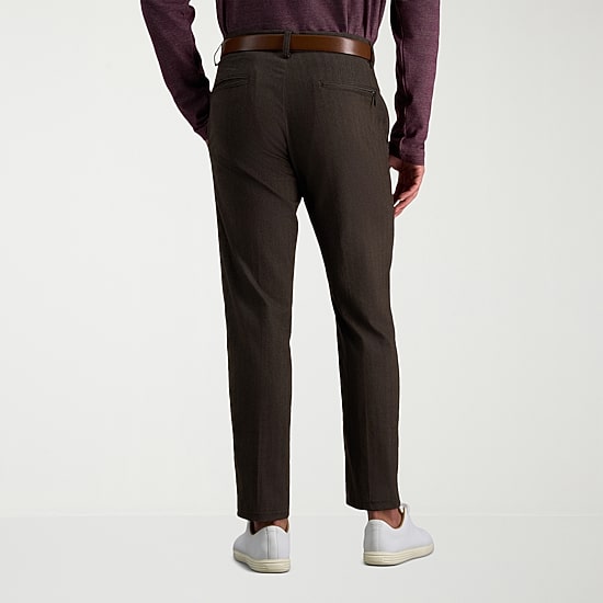 Haggar Modern Stretch Herringbone Mens Regular Fit Flat Front Pant