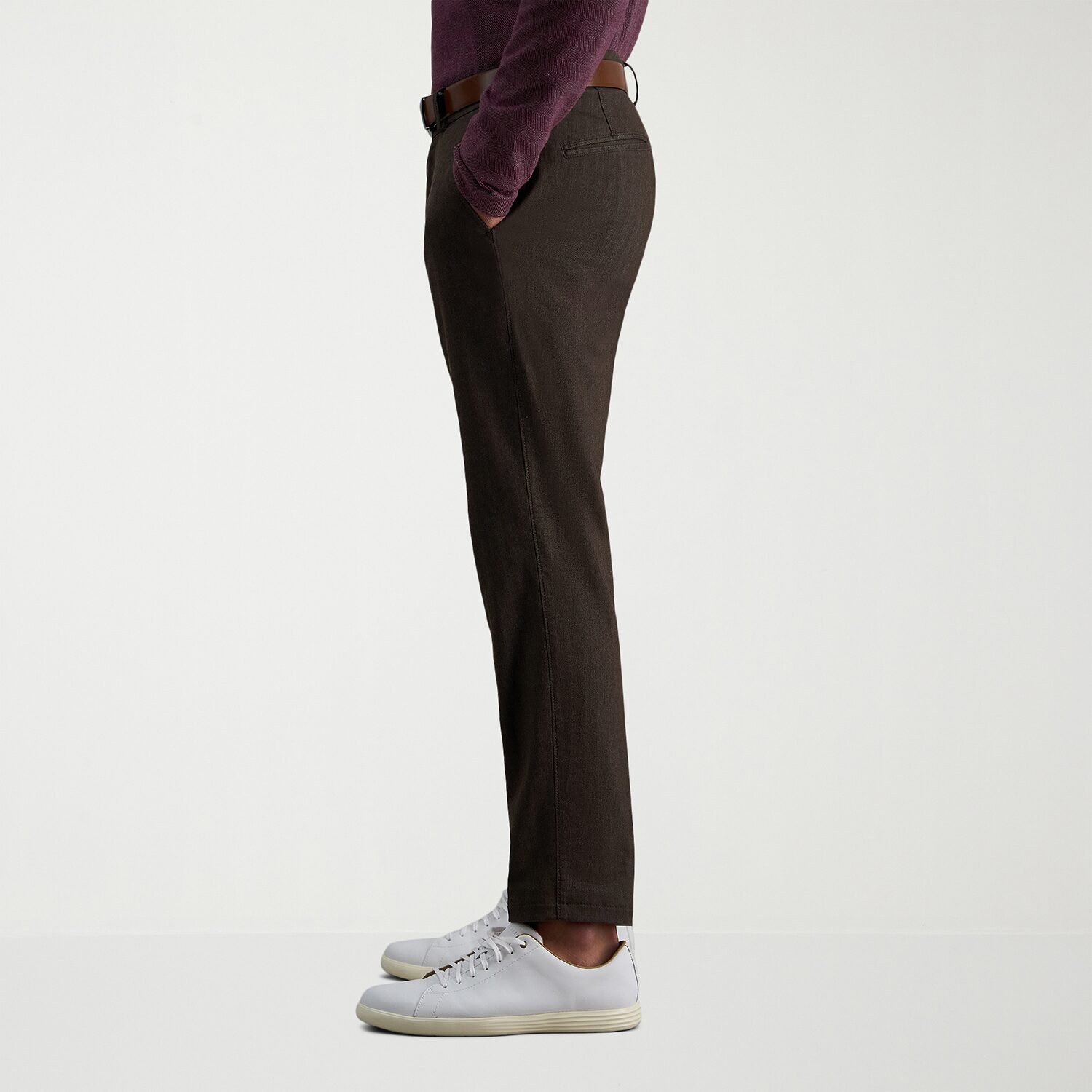 Haggar Modern Stretch Herringbone Mens Regular Fit Flat Front Pant