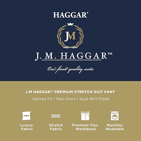 Haggar JMH Tailored Prominent Twill Mens Stretch Fabric Modern Fit Flat Front Suit Pant