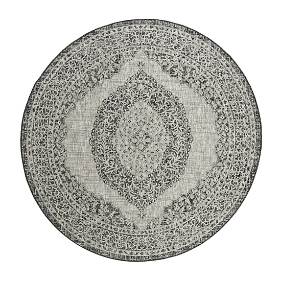 Safavieh Courtyard Collection Adria Oriental Indoor/Outdoor Round Area Rug
