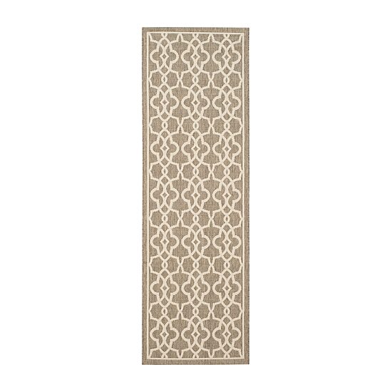 Safavieh Courtyard Collection Ariana Oriental Indoor/Outdoor Runner Rug