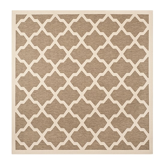 Safavieh Courtyard Collection Bailey Geometric Indoor/Outdoor Square Area Rug