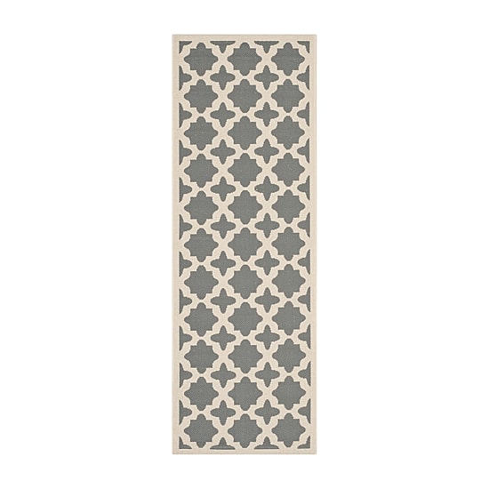 Safavieh Courtyard Collection Bokhara Geometric Indoor/Outdoor Runner Rug