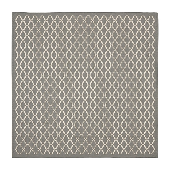 Safavieh Courtyard Collection Bora Geometric Indoor/Outdoor Square Area Rug