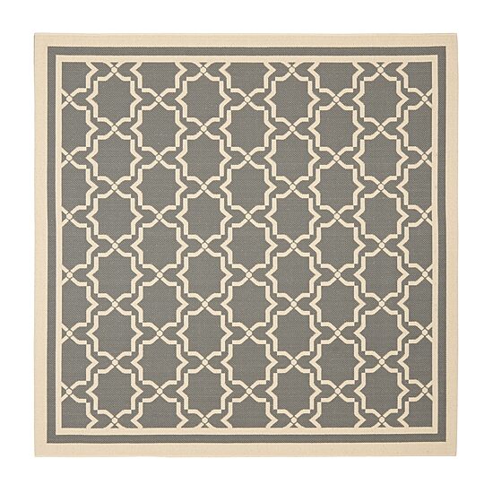 Safavieh Courtyard Collection Caymen Oriental Indoor/Outdoor Square Area Rug