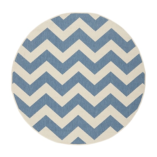 Safavieh Courtyard Collection Cennetig Chevron Indoor/Outdoor Round Area Rug